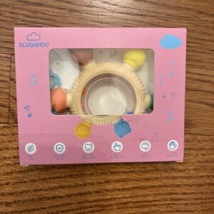 Pink Baby Teething Rattle Toy